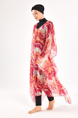 Adasea Uv Korumalı Mayo Üzerine Tek Pareo Kaftan 1704 Fuşya Fuşya