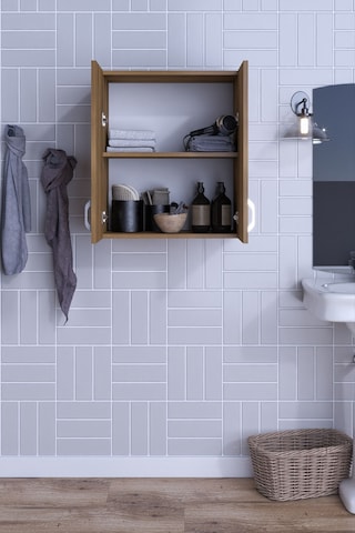 Moza Çok Amaçlı Kapaklı Banyo Balkon Dolabı Ceviz
