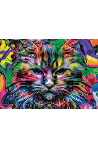 Nova Puzzle 1000 Parça Kızgın Bakışlar Puzzle - Kedi Puzzle