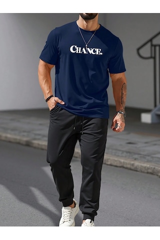 Uyguntarz Unisex Chance Baskılı Eşofman Takımı Lacivert