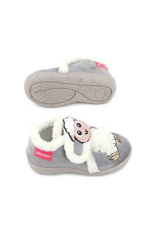 Gezer Kız Çocuk Bebe Cırtlı Ayarlanabilir Günlük Okul Kreş Panduf Ayakkabı Gri