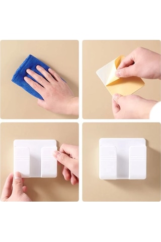 Duvara Yapışan Telefon Kumanda Tutucu Aparat 3 Pcs