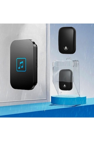 Hymark Kablosuz Led Kapı Zili 1 Buton 1 Zil 1 Koruyucu Kapak Pil