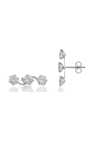 Moom Mücevherat Kadın Tek Taş Sarmaşık Küpe 14 Ayar Altın N11.15615