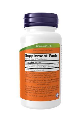 Now Foods, Bacopa Extract Ayurveda 450 Mg, 90 Veg Caps