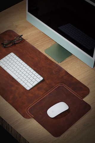 Hakiki Deri Masa Mat Deri Oyuncu Mouse Pad Yazı Masası Altlığı Sümen 35 x 70 CM