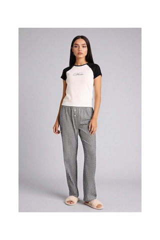 Defacto Pijama Takımı Üst Kareli Alt G8522AX26SP
