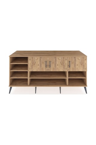 Kronos Konsol 9 Raflı 3 Kapaklı 176x59x83 Çam-çam/antrasit Çam/antrasit