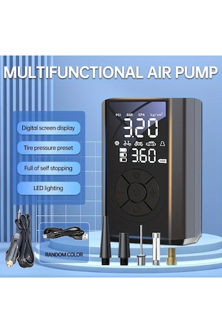 Boatshop1 Jkuoo Akıllı Led Dijital Taşınabilir Lastik Pompası 36v Usb Şarj Bisiklet Motosiklet Araba