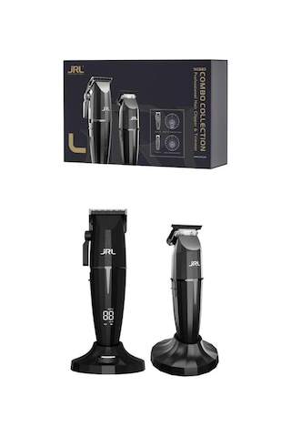 Jrl Onyx Combo Serisi 2'li Standlı Tıraş Makinesi Seti 2020 Clipper + 2020 Trimmer Siyah