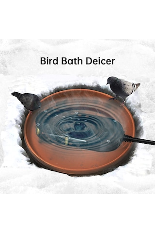 Geeksen Küçük Kuş Yemeği Ve Evcil Hayvan Su Tankı Isıtıcı - Otomatik Aç-kapa Termostatlı 200w - Kışta Buzlanmayı Engeller - Avrupa Şarjı