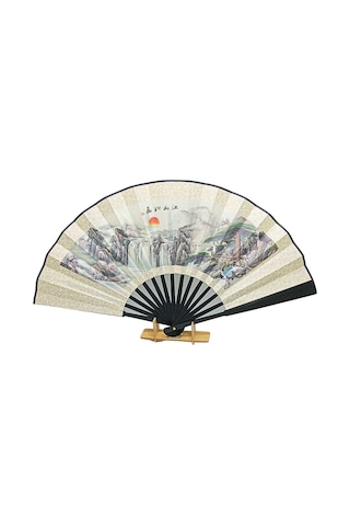Çin Bambu Keten Kumaş Yelpaze 03bsc Siyah Büyük Boy 60cm No.3s Adet-1