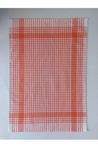 Pamuklu Turuncu Renkli Pöti Kareli 4'lü Kurulama Bezi,peçete