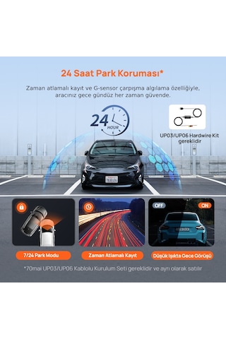 70mai Araç Kamerası A410 Ön Kamera+ Rc21 Arka Kamera Set 2.5k + 1080p Çift Kamera