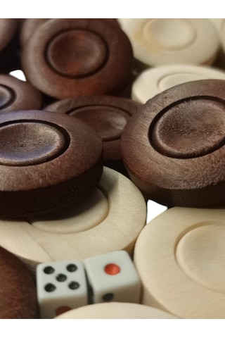 Simya Şimşir Ağacı Tavla Pulu 35 Mm