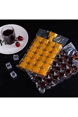 Hombey 24 Hücreli Tek Kullandım Donduruculuk Poşeti, Su Enjekte Edilebilir Otomatik Kapaklı, Mevsimlik Meyve Suyu Ve Buzluk İçin Plastik Kalıp, 10'lu Paket Çok Renkli