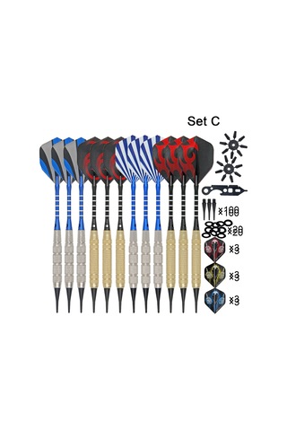 Reedark 12 Adet Dart Seti + 100 Yumuşak Uç + Aksesuarlar İçin Profesyonel Oyun Ekipmanı