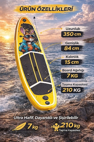 Paddle Board Sup Bodi Bunny Cool Şişme Stand 350x84x15cm Full Set