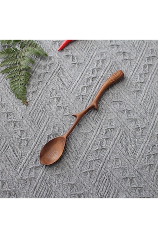 Mufunye Japon Usulu El Yapımı Ahşap Kaşık, Uzun Saplı Kahve Karıştırıcı, Dayanıklı Çam Ağacı, Logo Gravürü Olan Mutfak Araçları Diğer