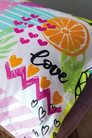 Lemonade 210 Tc 83 Tel Dijital Pamuk Saten Tek Kişilik Nevresim Takımı Çok Renkli