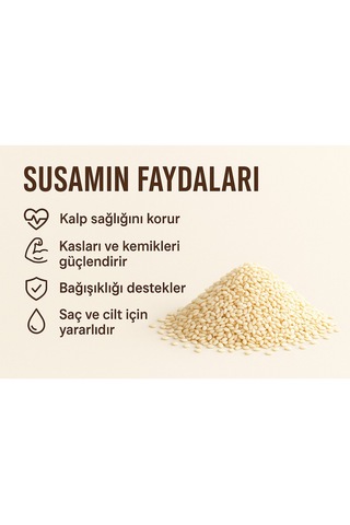 Doğal Susam 100 Gr %100 Katkısız, Taze Kavrulmamış Çiğ Beyaz Susam 100g