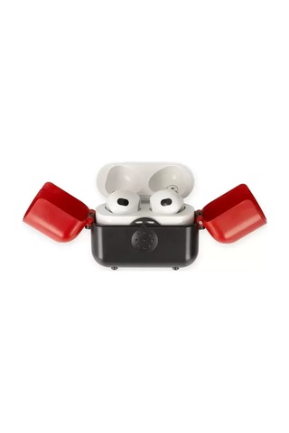 Newface Apple Airpods uyumlu3 3.nesil Basmalı Kılıf - Siyah-kırmızı Çok Renkli