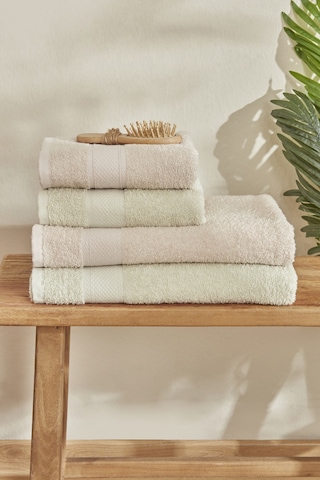 Karaca Home Sarah Anderson Alven 4 Parça Hamam Seti Yeşi-bej 160.22.08.0059 Bej - Yeşil