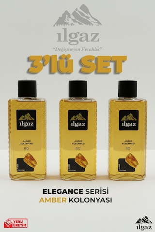 Ilgaz Amber Kolonyası 3'lü Set 80 Derece 400 Ml Elegance Series