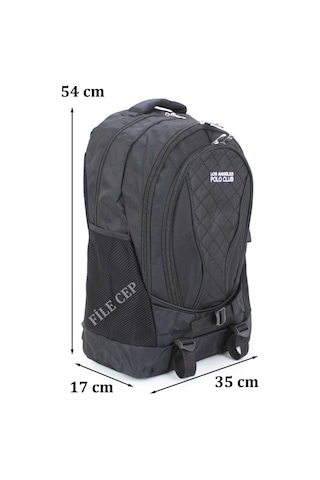 Gezi Seyahat Yürüyüş Kamp Spor Sırt Çantası 17.3 Inç Fileli Yan Cep Siyah