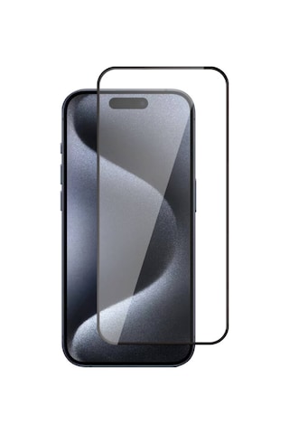 Ariatech Apple iPhone 15 Pro Uyumlu 3d Rika Thtterli Cam Ekran Koruyucu-siyah