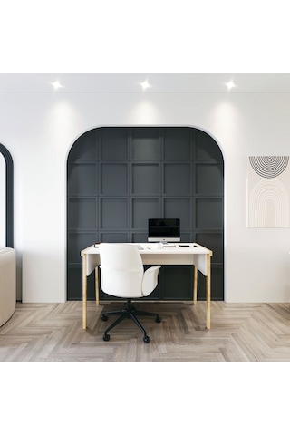 Zenith Çalışma Masası 120cm Beyaz Meşe