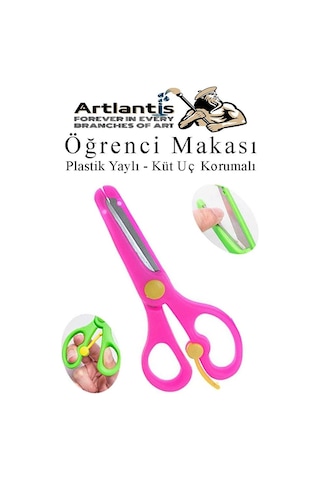Öğrenci Makası Plastik Yaylı Ve Küt Uç Korumalı 1 Adet Okul Makası Çocuk Makası Çocuklar İçin Güvenli Okul Öncesi Anasınıfı Etkinlik