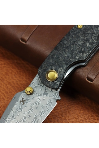 Kansept Falk Karbon Fiber Sap Damascus Çelik Çakı K1142a1 Kum
