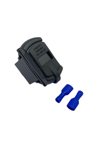 12v-24v Dijital Voltmetre+şarj Cihazlı Usb+type-c 3 A Anahtar Tipi Mavı Işık