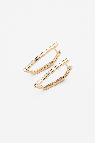 İnce Form Metal Küpe Gold