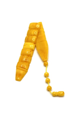 Sarı Hareli Toz Kehribar Balık Tesbih 201024383