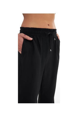 Quzu Beli Lastikli Bol Paça Siyah Kadın Pantolon 70858 Siyah
