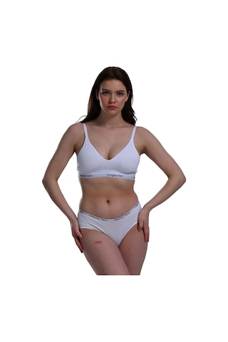 Likralı 6'lı Kutu Premium Günlük Kullanıma Uygun Bato Külot Amelıa G-008 F Beyaz