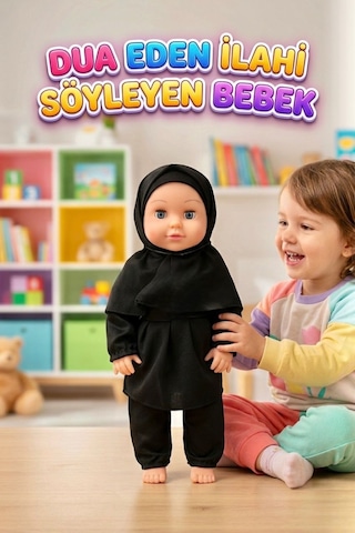 Elif Tesettürlü Bebek Pilli Sesli Dua Eden Ve İlahi Okuyan Eğitici Oyuncak Bebek
