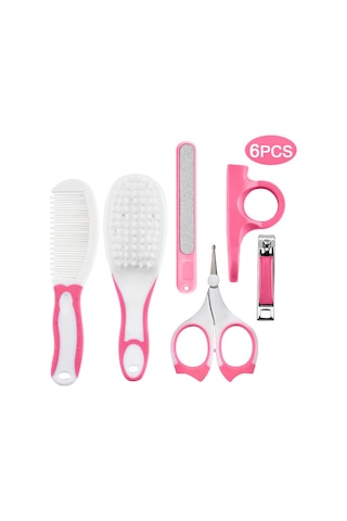 Suofeng Bebek Bakım Seti - 6 Parça Güvenli Tırnak Makası, Tarak Ve Fırça İçeren Yenidoğan Hijyen Kiti