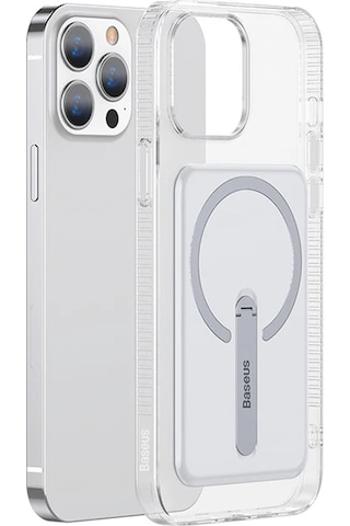 Baseus Apple iPhone Uyumlu 13 Pro Max 6.7 Manyetik Magsafe Standlı Silikon Kılıf- 5775 Şeffaf