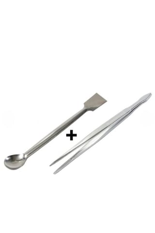 Spatül Öğrenci Tipi + Penset Düz Ssivri Uçlu 16 Cm Nikel Kaplama