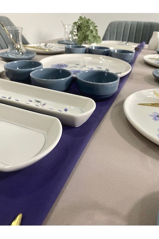 Mor Menekşe 6 Kişilik 23 Parça Kahvaltı Takımı Mor