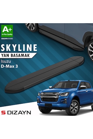 S-dizayn Isuzu D-max 3 Skyline Siyah Yan Basamak 203 Cm 2019 Üzeri A+ Kalite