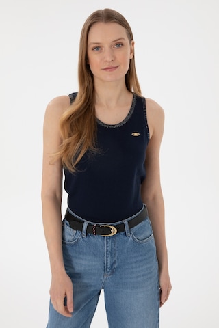U.S. Polo Assn. Kadın Lacivert Bisiklet Yaka Triko Tişört 50306480-VR033