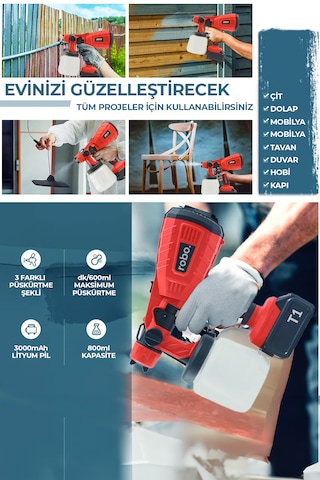 Robo Şarjlı Boya Makinesi