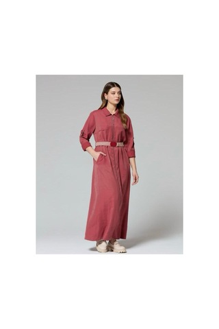 Fuat Gürsen Kemerli Elbise Bordo - 715086443 Bordo