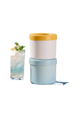 Snapbuy Ev Tipi 60 Küplük Buz Kabı-sıkılabilir Buz Kalıbı, Hızlı Donduran Buz Kovası Sarı