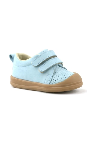 Rakerplus Hakiki Deri Mavi Cırtlı Anatomik Bebek Spor Ayakkabı Sneaker Mavi