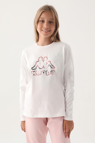 Kappa Krem Bisiklet Yaka Logo Baskılı Kız Çocuk Sweatshirt Krem